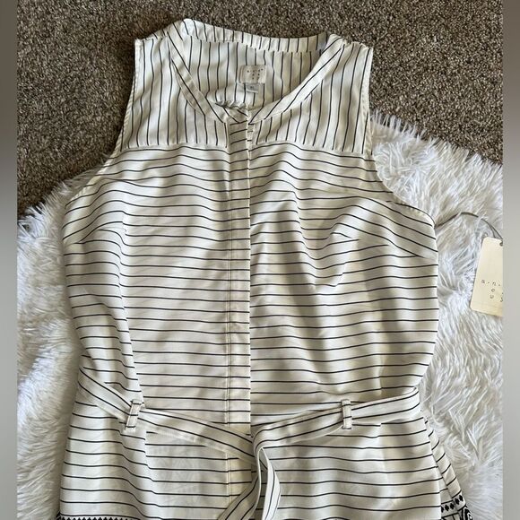 A new day Button Front Tank Dress Striped Belted New Womens Size XL - Picture 3 of 10